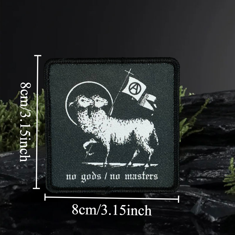 Dimensions de l’écusson No Gods No Masters