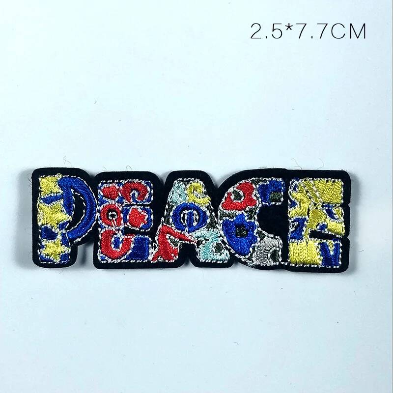 Écusson PEACE floral multicolore de 7,7 cm