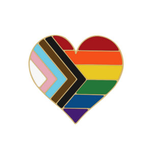 Pin cœur au motif Progress Pride inclusif