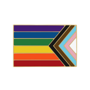 Pin rectangulaire Progress Pride avec chevron