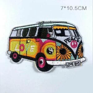 Écusson van hippie Love Peace de 10,5 × 7 cm