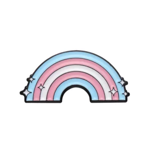 Pin arc-en-ciel bleu rose blanc aux couleurs trans