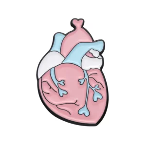 Pin cœur anatomique rose bleu blanc aux couleurs trans