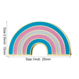 Pin arche trans bleu rose blanc de 25 × 15 mm