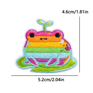 Écusson grenouille entièrement brodé aux couleurs Pride