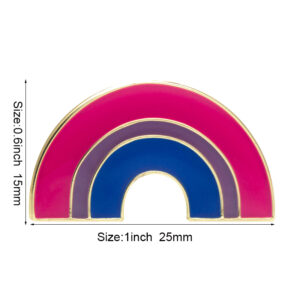 Pin arche bisexuel rose violet bleu de 25 × 15 mm