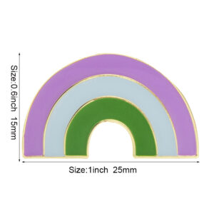 Pin arche genderqueer lavande blanc vert de 25 × 15 mm