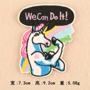 Écusson licorne We Can Do It brodé