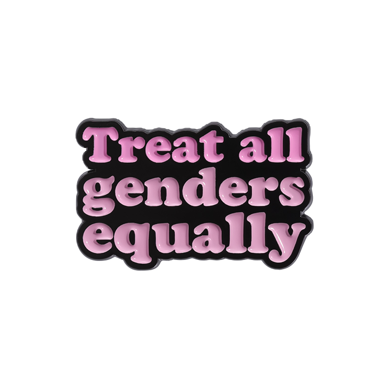Pin noir et rose Treat All Genders Equally