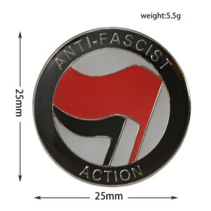 Pin Action antifasciste rouge et noir