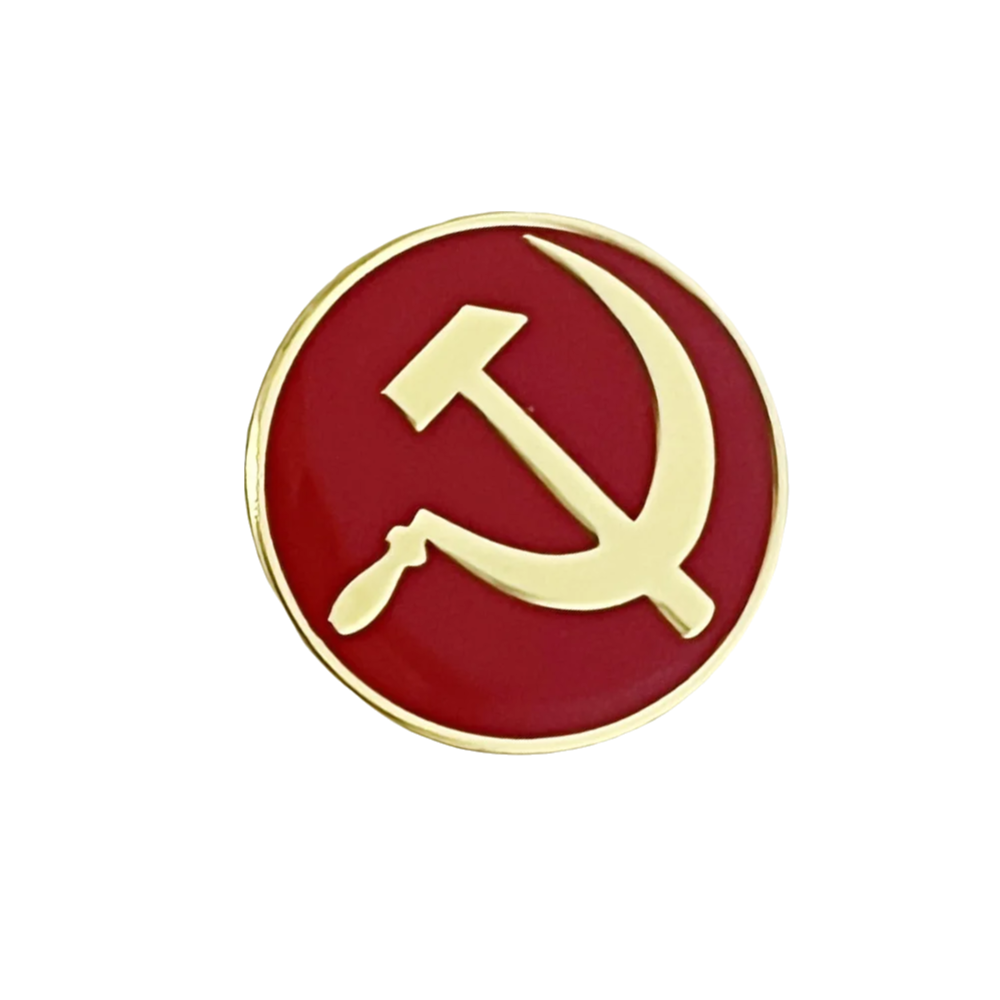 Pin communiste rouge à faucille et marteau