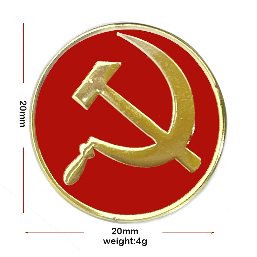 Dimensions du pin faucille et marteau
