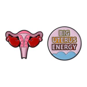 Duo de pins féministes utérus et Big Uterus Energy