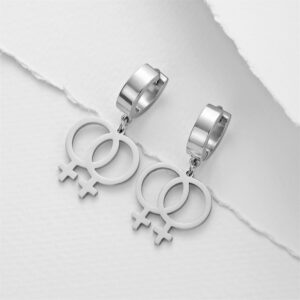 Boucles d’oreilles double Vénus argentées portées