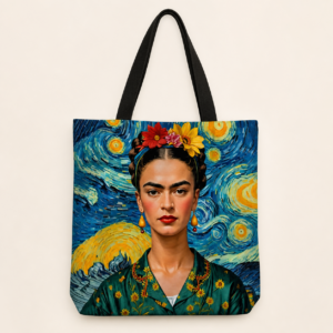 Tote bag Frida ciel tourbillonnant sur fond clair