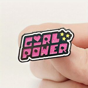 Pin rose Girl Power vu de face