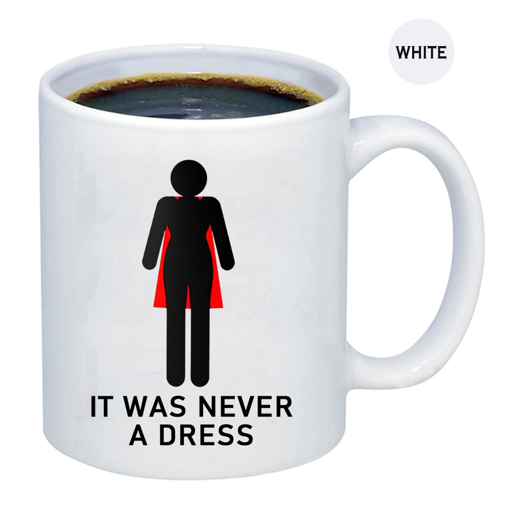 Mug blanc It Was Never a Dress vu de face