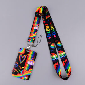 Tour de cou Pride avec porte-carte assorti