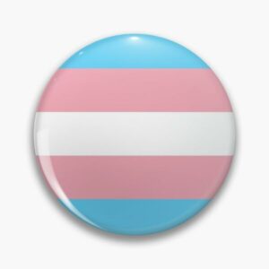 Badge rond aux couleurs du drapeau de la fierté trans